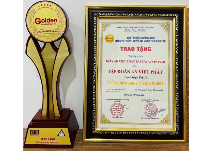 An Việt Phát Paper lọt Top 10 thương hiệu vàng Việt Nam năm 2021