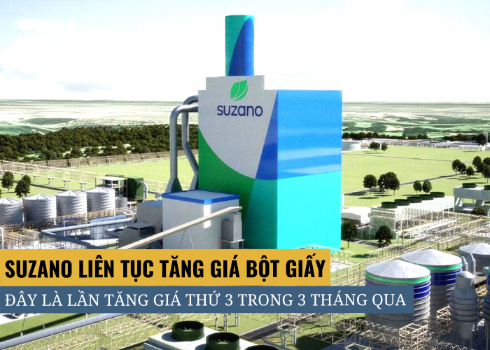 Suzano liên tục tăng giá bột giấy trong 3 tháng qua